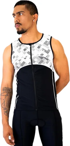 Miniatura 11 de SLS3 Tri Top Hombre - Camiseta de triatlón sin mangas para hombre - Material PRO Premium FX - Camisas de triatlón de 3 bolsillos para hombre