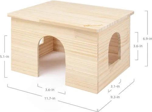 Miniatura 6 de Niteangel Casa de madera con ventana, chinchilla y cobaya cabaña escondite