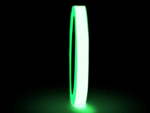 Miniatura 2 de T.R.U. PGD-6 Cinta que brilla en la oscuridad: 1/2 pulgada de ancho x 30 pies de largo (verde lima luminiscente). Verde - 6 Hrs.