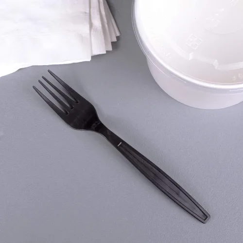 Miniatura 5 de Karat Tenedores de plástico resistentes envueltos individualmente, tenedores desechables resistentes para restaurantes y camiones de comida