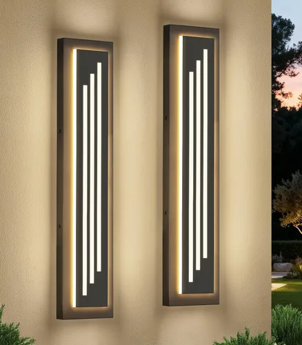 Miniatura 18 de tewei Aplique de Pared LED para Exteriores de Anochecer a Amanecer Iluminación Exterior, Accesorios de Iluminación Exterior Moderna Negro Mate Luces