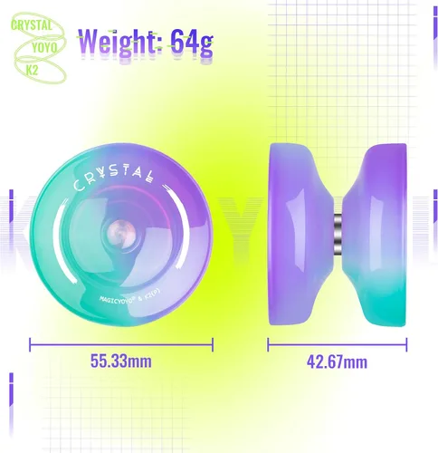 Miniatura 5 de MAGICYOYO Yoyo de cristal K2 para niños de 8 a 12 años, Yoyo sensible para principiantes, yoyo profesional de plástico que no responde para adultos