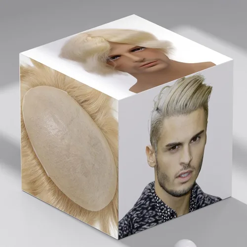 Miniatura 7 de toupee tupé para hombres 0.002 in ultra suave y transparente piel fina con bucle en V línea capilar natural para hombre, extensiones de cabello 1B
