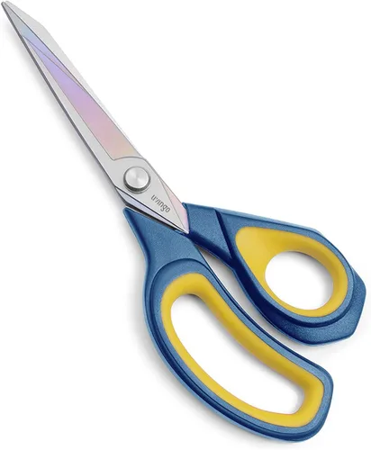 LIVINGO - Tijeras de tela premium de 8.5 pulgadas, revestimiento de titanio resistente de alta calidad, de acero inoxidable forjado, tijeras Azul