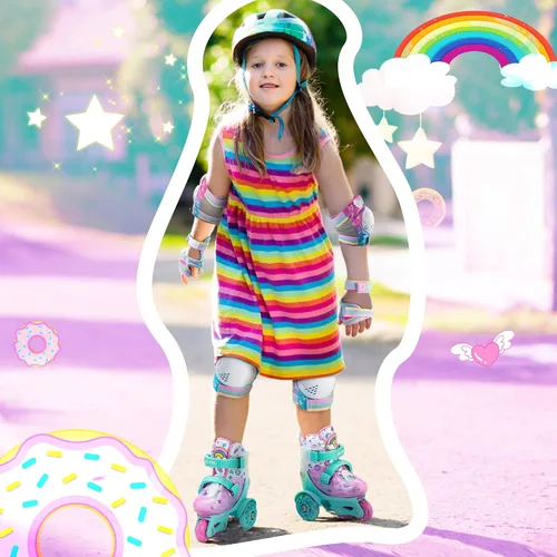 Miniatura 9 de SULIFEEL Patines de Ruedas Ajustables para Niñas Niños Infantiles, Ruedas Divertidas Iluminadas con Luz Flash de Tipo Equilibrio de Tres Puntos