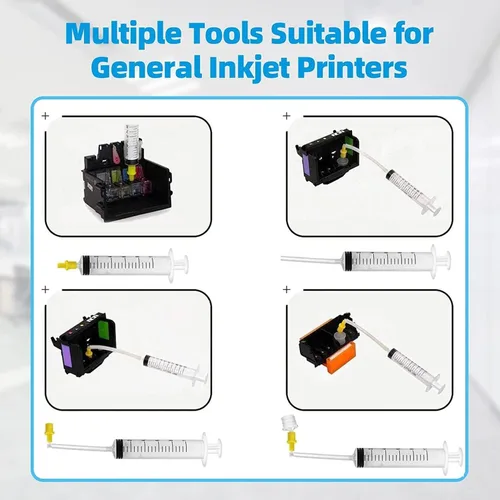 Miniatura 7 de Kit de limpieza de cabezal de impresión compatible con impresoras de inyección de tinta HP Canon, funciona con WF-7710 WF-3640 7620 8600 8610