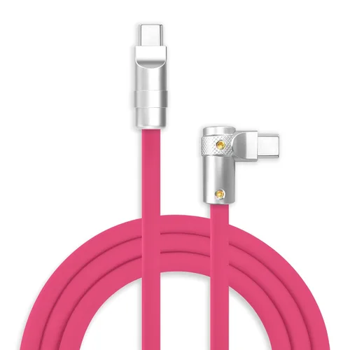 Miniatura 35 de chubbycable FlexElbow - Cable de carga rápida de 90 grados y 240 W, cable USB C en ángulo recto, cable de carga de silicona compatible con iPhone
