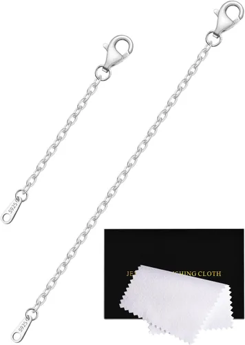 Miniatura 11 de Extensores de cadena dorada para collares, extensiones de pulsera de plata de ley, extensor de collar dorado para mujer, juego de 3 piezas, 1, 2, 3