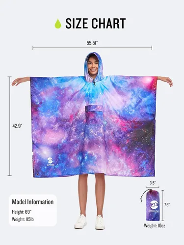 Miniatura 6 de Impermeable con capucha estilo poncho, para hombres y mujeres
