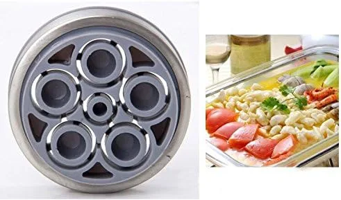 Miniatura 6 de Máquina manual de acero inoxidable para hacer pasta a presión con 5 boquillas diferentes para hacer fideos