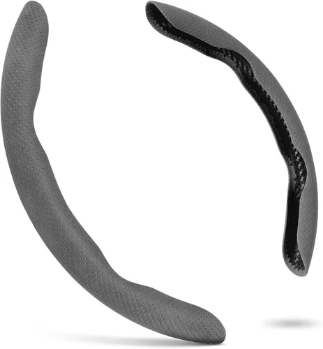 Miniatura 9 de Funda para volante Alcantara de 2 piezas, diseño deportivo dividido para ruedas en forma de D y O, suave al tacto, agarre antideslizante, comodidad