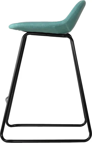 Miniatura 10 de Cortesi Home Ava - Taburetes de piel sintética color negro carbón (juego de 2)
