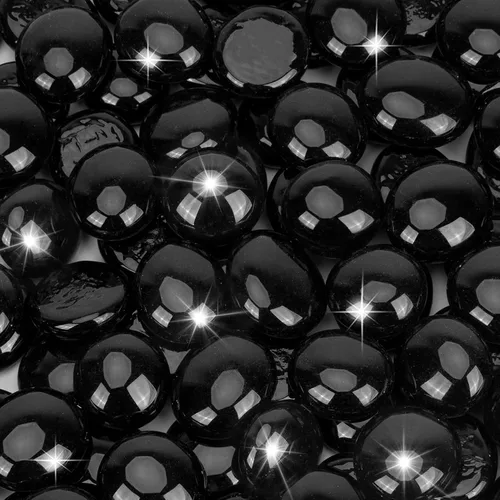 Miniatura 11 de Mr. Fireglass Cuentas de vidrio de fuego de 10 libras, gotas de vidrio de fuego redondas reflectantes de 1/2 pulgada para chimenea, pozo de fuego