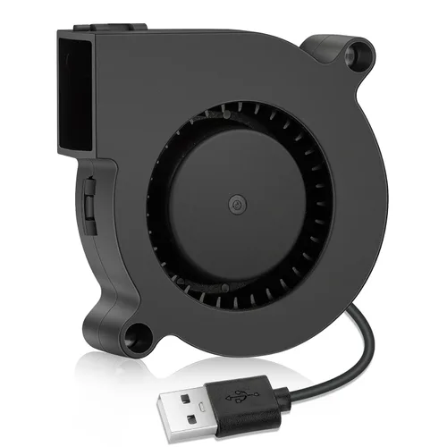 Ventilador centrífugo de turbina de 1.969 in x 0.591 in Mini USB 5V Ventilador sin escobillas 5015 para impresora 3D, casco, enfriador de proyectos