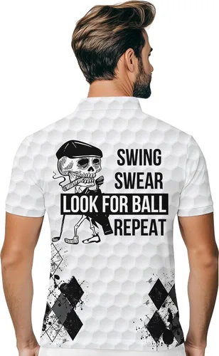 Miniatura 3 de PAGYMO Camisas de golf para hombre, con estampado divertido y loco hawaiano