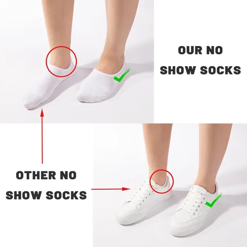 Miniatura 4 de IDEGG Calcetines invisibles para mujeres y hombres, 12 pares de calcetines atléticos antideslizantes de corte bajo casuales con antideslizantes