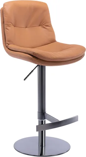 Miniatura 9 de Taburetes de bar de acero inoxidable de titanio negro, grado, silla de bar de piel sintética con respaldo, altura ajustable giratoria para encimera