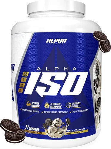 Miniatura 22 de Alpha Supps ISO - Polvo aislado de proteína de suero de leche 100% bajo en carbohidratos, 0.88 onzas por porción, ayuda a apoyar el crecimiento