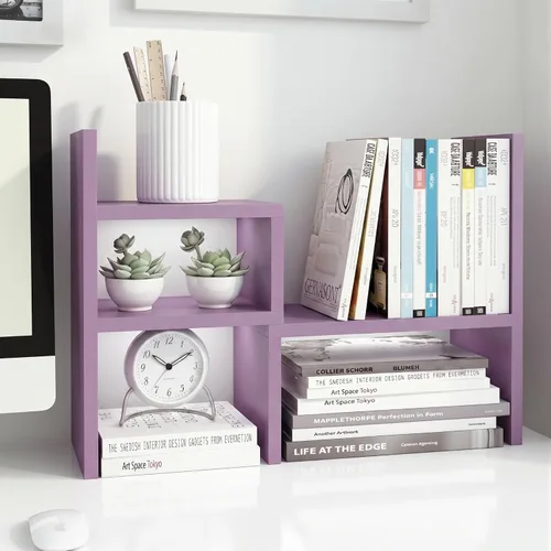 Miniatura 11 de Jerry & Maggie - Organizador de escritorio para oficina, estante de madera ajustable, para regalo de cumpleaños, como juguete o decoración del Negro