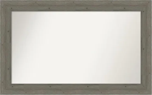 Miniatura 118 de Amanti Art Espejo de baño gris para sobre el fregadero, 27 x 27 pulgadas, espejo de tocador cuadrado gris, marco de madera rústica de campo medio