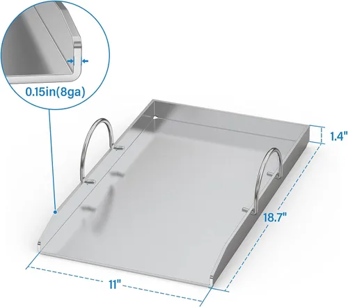 Miniatura 2 de Stanbroil Sartén de acero inoxidable con soporte de repuesto para parrillas Weber 8854 Weber Genesis II serie 400