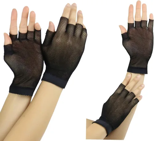 Miniatura 2 de ToBeInStyle Guantes de red sin dedos para mujer, diseño gótico de Halloween, 80 pies