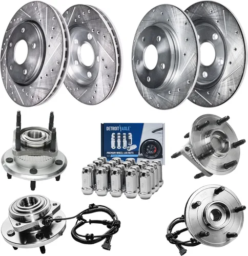 Miniatura 48 de Detroit Axle - Rotores de freno para Ford Mustang 2015, 2016, 2017, 2018, 2019, 2020, 2021, 2022, 2023, repuesto de rotores de freno de disco