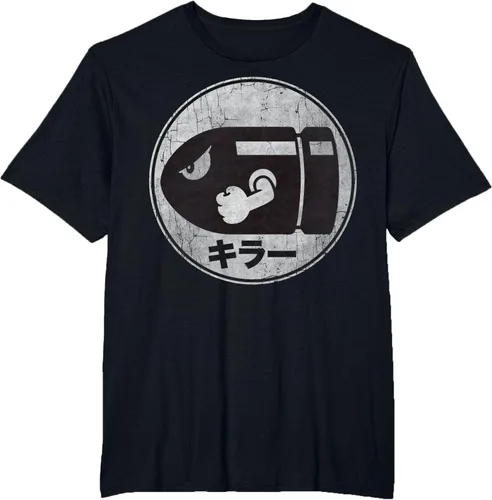 Miniatura 35 de Super Mario Camiseta con logotipo de Bullet Bill Distressed en Kanji