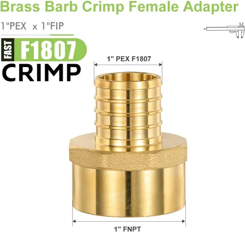 Miniatura 2 de Paquete de 2 adaptadores hembra Pex X 1 pulgada FIP de 1 pulgada, tubo Pex de 1 pulgada a rosca hembra NPT de 1 pulgada, puerto completo, sin plomo