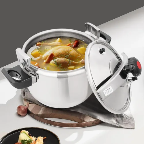 Miniatura 2 de Olla a presión de acero inoxidable de 23.2 cuartos de galón, gran capacidad, abrazadera de olla a presión comercial, válvulas individuales para uso