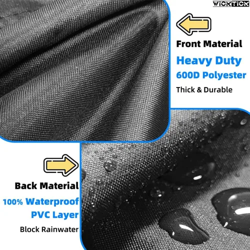 Miniatura 3 de WICKTICK Funda rectangular para mesa de fogata de gas de 44 x 28 pulgadas, cubierta para mesa de fuego resistente al agua 600D de servicio pesado