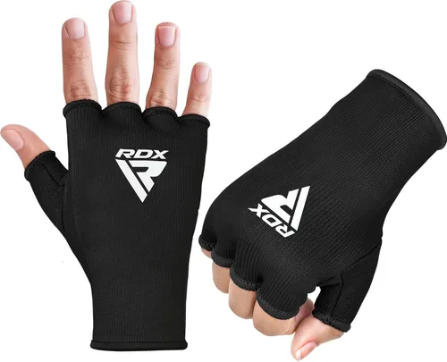Miniatura 9 de RDX Guantes de mano para boxeo, guantes internos para hombres y mujeres, vendas elásticas de medio dedo, protección para los puños debajo