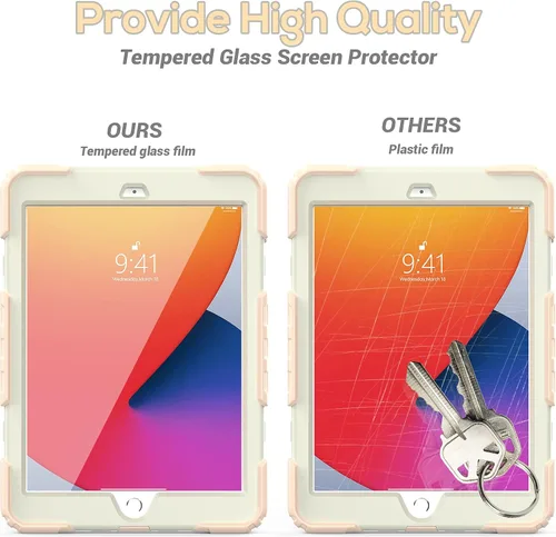 Miniatura 2 de BLOSOMEET Bonita funda para iPad de 9ª generación 2021 de 10.2 pulgadas con protector de pantalla de vidrio templado y soporte para bolígrafo, funda