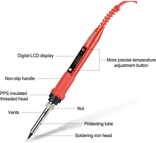 Miniatura 3 de Soldering Iron Kit, 80W Digital LCD Display Soldering Gun with Adjustable Temperature Controlled and Fast Heating Ceramic Thermostatic Design, 110V