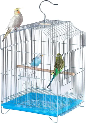 Miniatura 12 de Jaula de Viaje para Pájaros Pequeños - Kit de Iniciación Ligero para Pájaros Pequeños con Jaulas para Pájaros y Accesorios Ideal para Periquitos