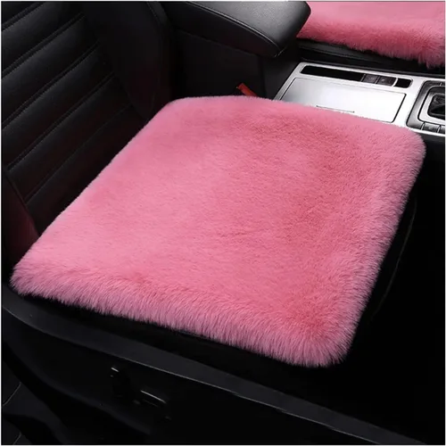 Miniatura 18 de LoveisLove Cojín de asiento de automóvil para asiento de conductor, almohadilla de asiento de felpa sintética, suave, cómoda, cálida, silla de Negro