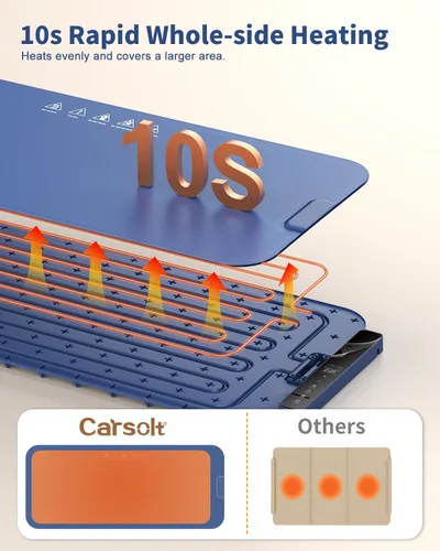 Miniatura 8 de Tapete de calentamiento de alimentos extra grande de 37 x 15 pulgadas con control de aplicación, bandeja de calentamiento eléctrica de temperatura