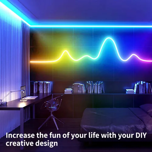 Miniatura 3 de segrass Cuerda de luz de neón de 16.4 pies, cuerda de luces LED flexible con control por aplicación/control remoto, luces de cuerda de múltiples
