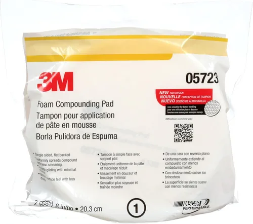 Miniatura 12 de 3M Almohadilla de compuesto de espuma, 05723, de un solo lado, respaldo plano, gancho y bucle, 8 pulg (203.2 mm), 2 almohadillas/bolsa