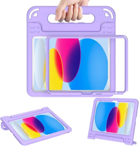 Miniatura 10 de AVAWO - Funda infantil para iPad de 10.9 pulgadas con protector de pantalla integrado, duradera, a prueba de golpes, ligera, con mango protector