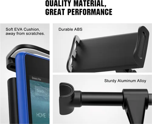 Miniatura 3 de MoKo Soporte para reposacabezas para teléfono/tableta, soporte ajustable para tableta para dispositivos de 4 a 12.9 pulgadas, compatible con iPhone
