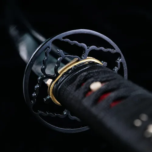 Miniatura 11 de Handforged Samurai Katana Sword - Damascus/1060/1095 High Carbon Steel, Full Tang, Iron Tsuba, Solid Wood Saya - Real Functional Sharp Blade for