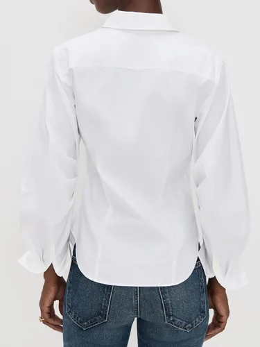 Miniatura 3 de SUNNOW Blusa de manga larga para mujer, con cintura ceñida, con solapa y abertura frontal, elegante para la oficina hasta el fin de semana