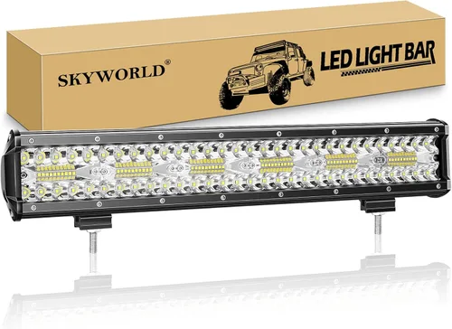 SKYWORLD Barra de luz LED 8D, 17 pulgadas, 360 W, barra de luz antiniebla, 12 V, 24 V, impermeable, para 4 x 4, coche, camión, tractor, ATV, UTV,