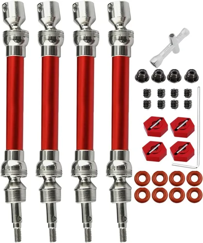 Miniatura 8 de Ejes CVD de eje de transmisión para 1/10 Big Rock V3 3S BLX 4x4 4WD, 4 piezas de actualización RC, ejes de transmisión delanteros y traseros