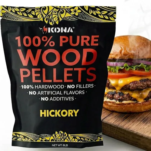 Miniatura 9 de Kona 100% pellets ahumadores de nogal, diseñados para parrilla Ninja Woodfire al aire libre, bolsa resellable de 2 libras