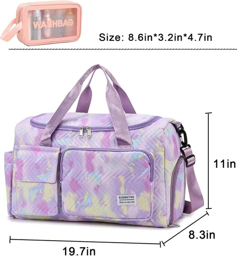 Miniatura 69 de Pequeña bolsa de gimnasio para mujer, bolsa de viaje con compartimento para zapatos