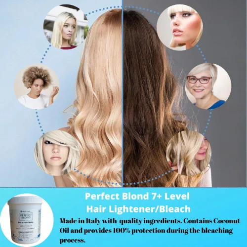 Miniatura 6 de Perfect Blond - Kit de colorante de tinte para el cabello de 17 onzas/1.1 libras + paquete de revelador de 40 vols (polvo aclarador blanco)
