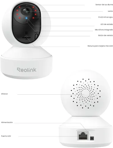 Miniatura 9 de Cámara de seguridad para interiores, Reolink E1 Pro cámara de WiFi de 4 megapíxeles Alta definición de conector para seguridad en el hogar, WiFi