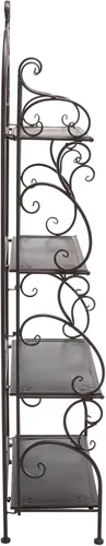 Miniatura 7 de SAFAVIEH Tyrique - Estante de hierro forjado victoriano rústico marrón rústico de 4 niveles, soporte de metal para plantas, estante para panadero